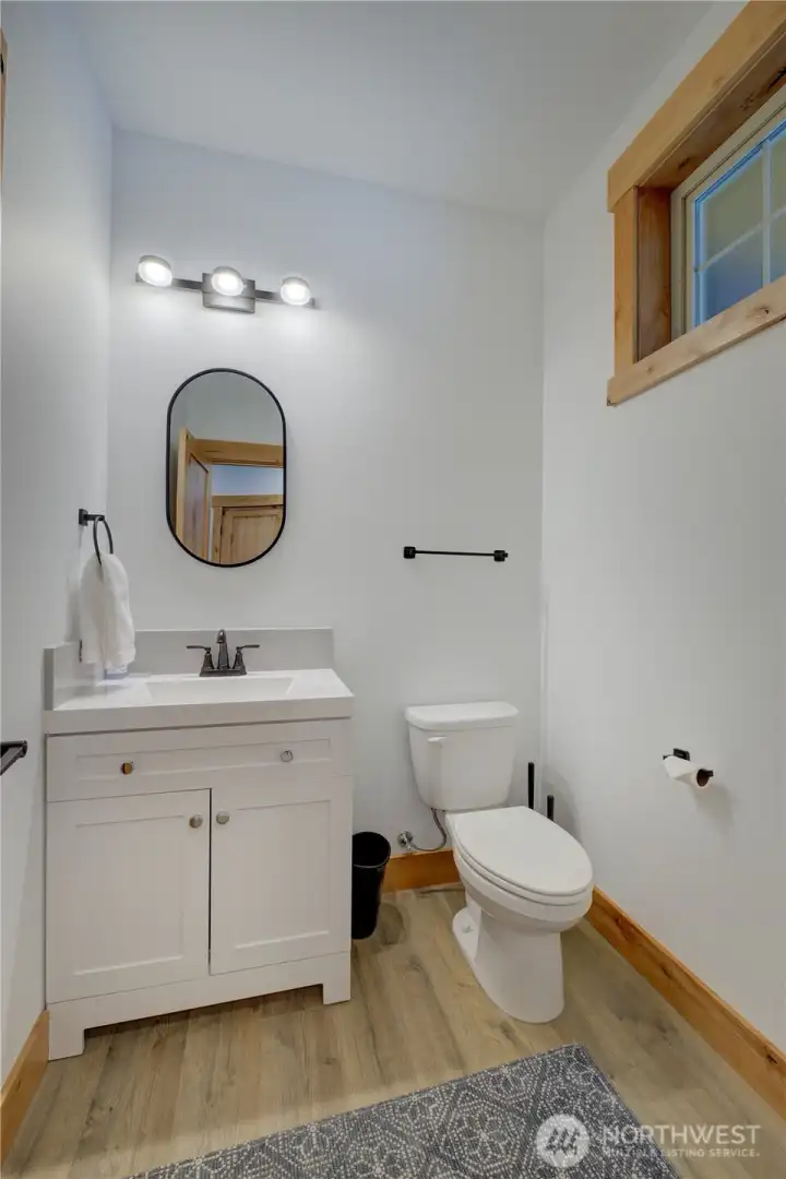 Both units have the same half bath on main level