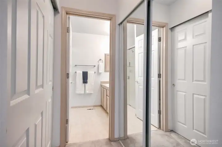 Double closets for 2 people!