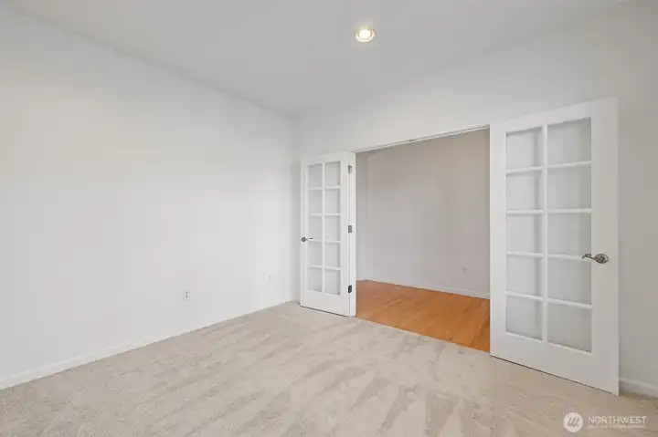Home Office with French Style Glass Doors