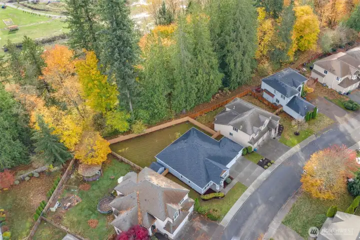 Greenbelt along south side of home