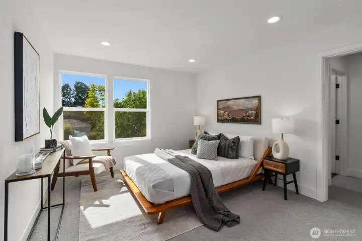 One of three extra bedrooms on top floor.  This one has its own ensuite bathroom.