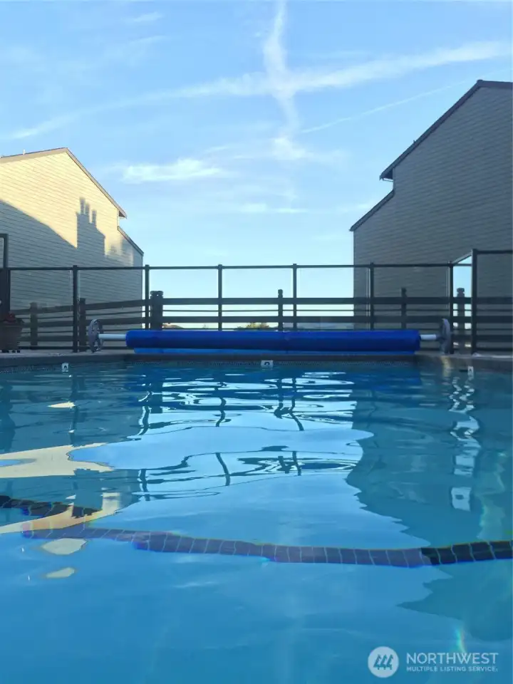 View from community pool looking out onto Lake Bellevue