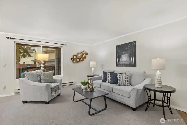 Living Room with big windows