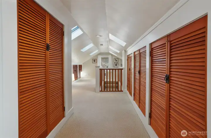 upper level lined with storage