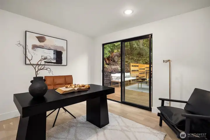 Office or Bedroom with access to large deck
