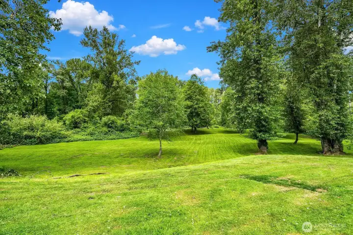 Pasture leading to river.