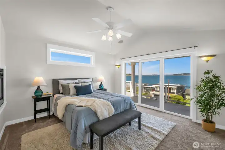 Primary bedroom with walk in closet.