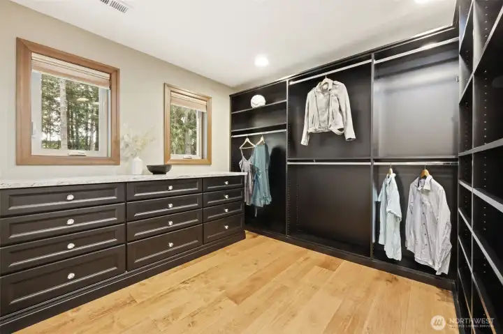 Primary Suite walk-in closet.