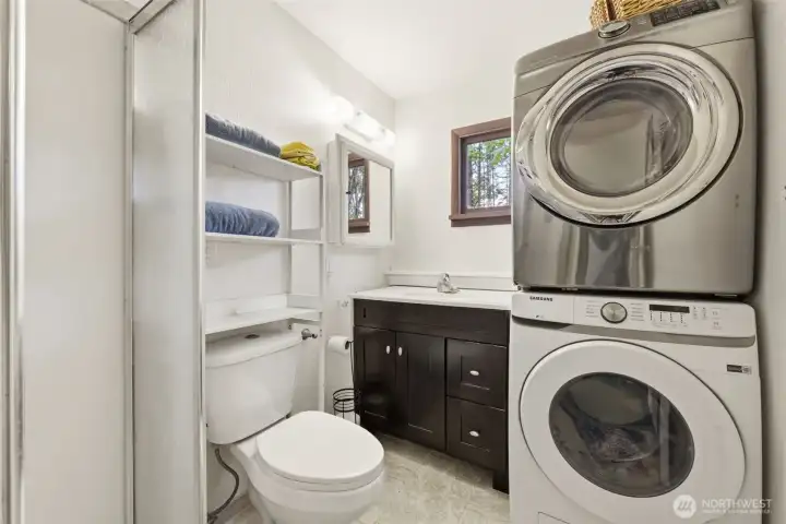 Cottage - 3/4 bathroom and stack W/D