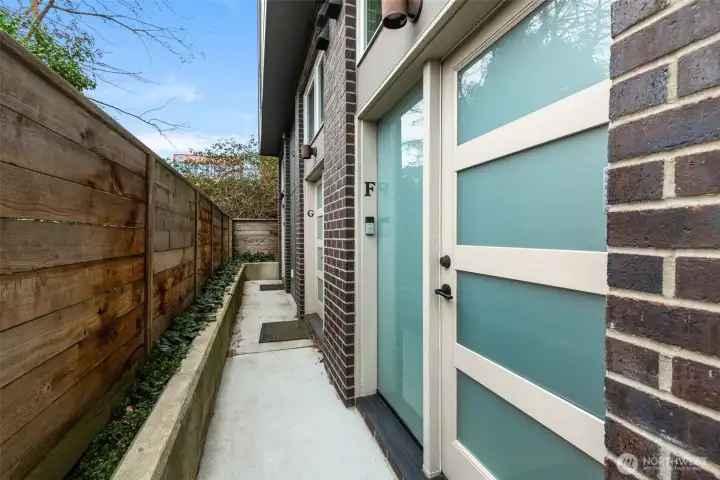 Entry is from one of the middle floors; which is a nice way to live in a rowhome.