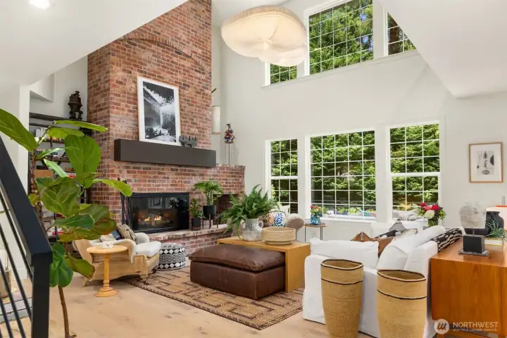 Living/Great Room beneath vaulted ceilings.