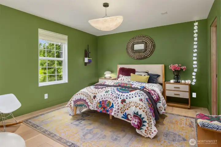 So much fun! This bedroom adjoins a Jack and Jill bathroom.