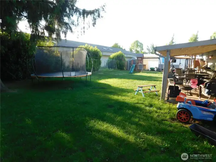 Large fenced in backyard