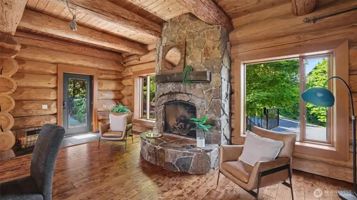 Stay cozy with the gas fireplace!