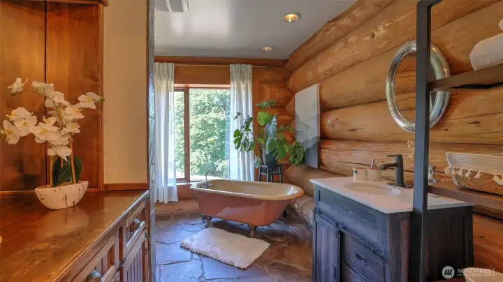 Stay warm with the heated floors!