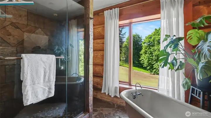 Relax in the claw foot tub with territorial views!