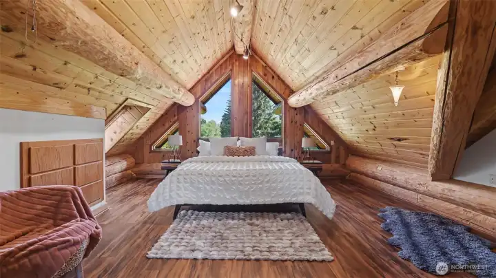 Retreat to the second, upper-floor primary bedroom with an en-suite bath!