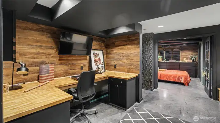 Versatile Workspace on the Lower Level.
