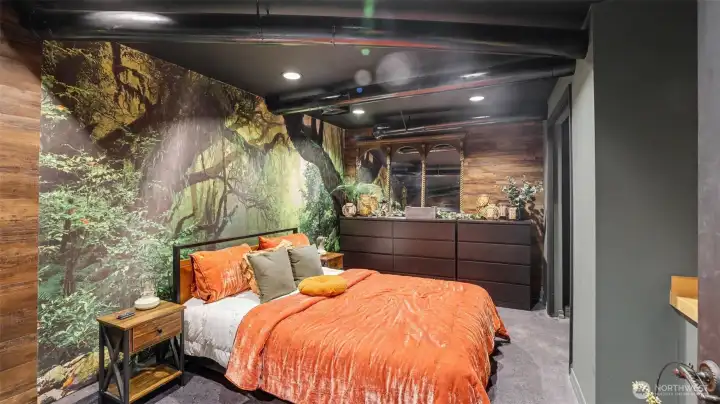 Lower level, non-conforming room #1.