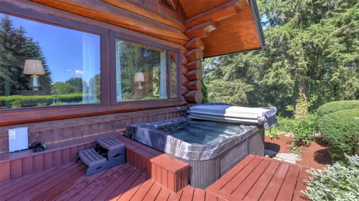 Soak in the 8 person hot tub (2022)