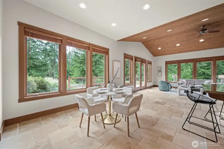 Dining area also offers beautiful pastoral views