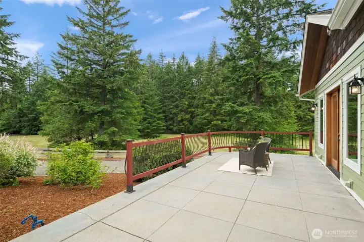Southern-exposure patio overlooking your 2 mowed pastures