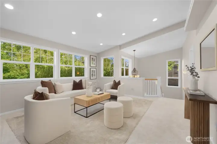 Upstairs has spacious second bonus space. Upstairs has spacious second bonus space.