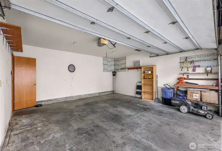 Shelving and tool rack in garage stays!