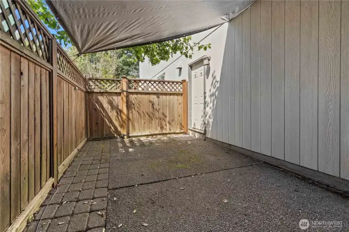Enclosed area off garage door