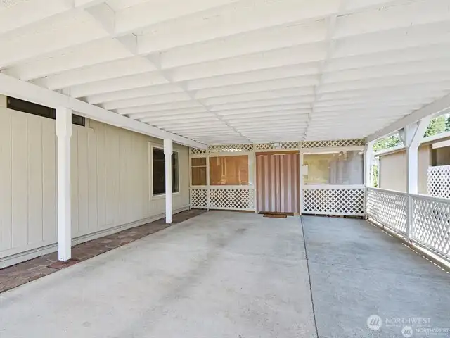 Got vehicles? They’ll have a home here! The generous covered carport easily holds two vehicles, two more can fit in the extended driveway, there is street parking, AND the community provides some RV parking in case all this isn’t enough for your needs! And everything is in immaculate, turn-key condition!
