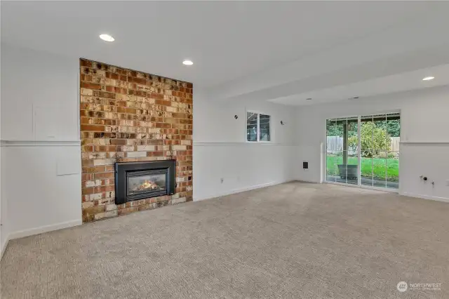 Family room downstairs. Plumbed for wet bar