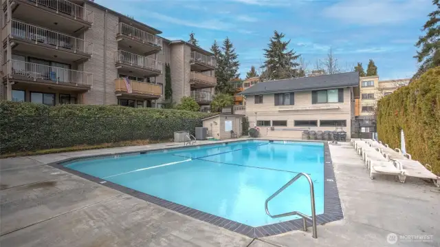 Outdoor pool and sauna, perfect for unwinding.