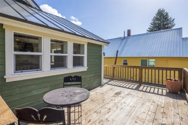 Enjoy a cup of coffee or your favorite beverage on your back deck.