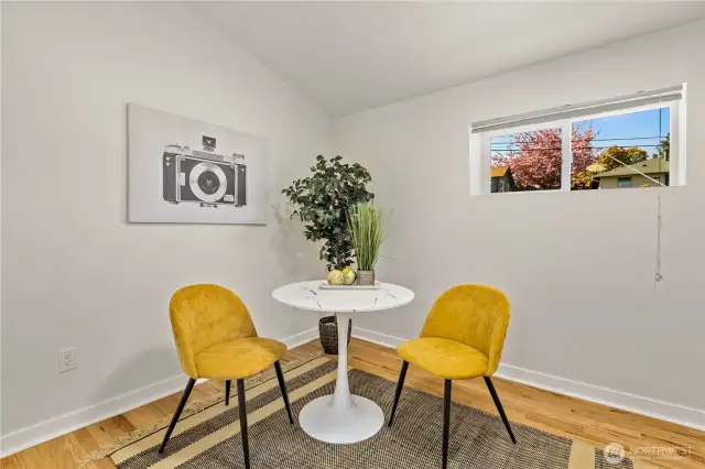 Bonus den/office space/formal dining space located off the kitchen on the main floor