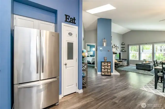 All appliances have been updated to stainless steel. There is also a cute door enclosing the pantry.