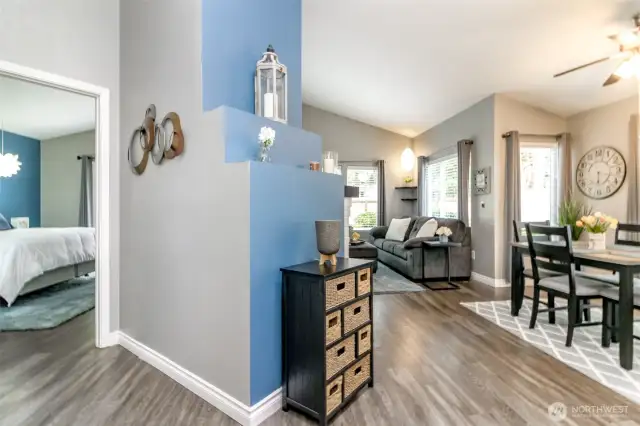 The openness, angles & build-ins contribute to the immense appeal of this home!