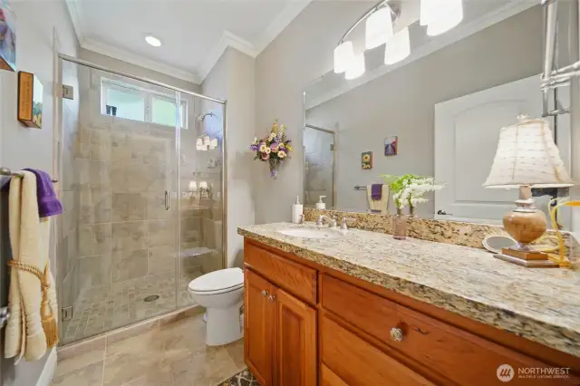 Guest Bath off Garage Entry Hallway & Kitchen