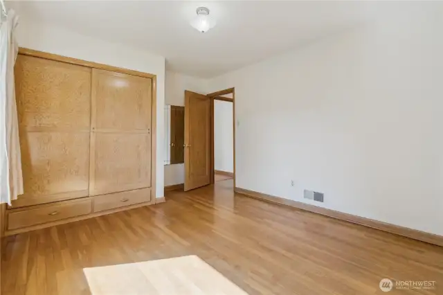Built-in closets and drawers main level bedrooms.