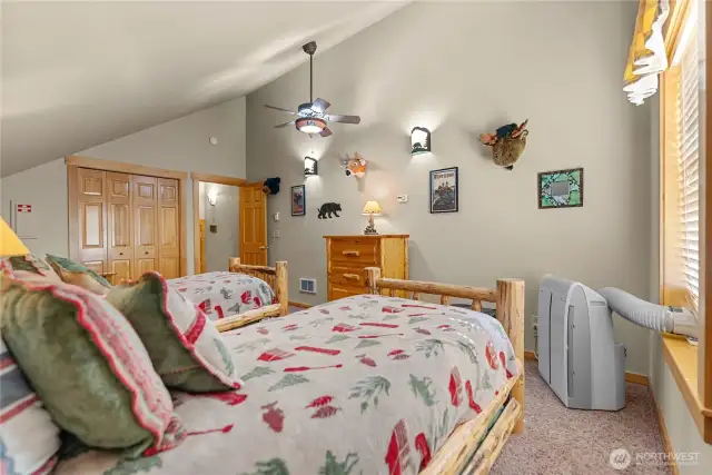Upstairs bedroom, complete with portable AC.