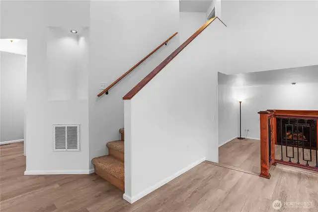 Only carpet in the house; on the stairs to split levels!
