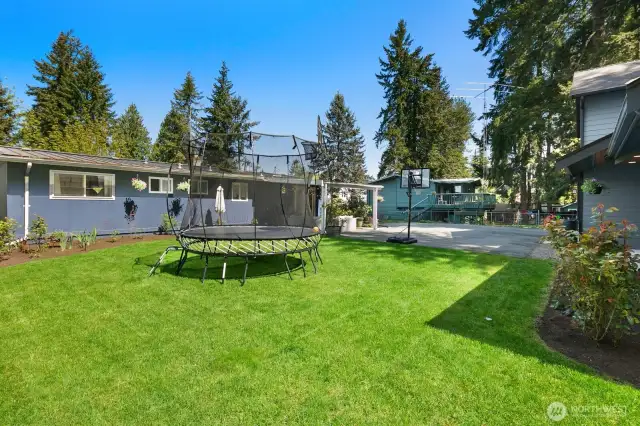 beautiful landscaped backyard