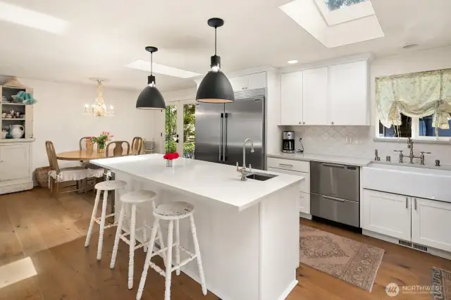 kitchen with all stainless steel appliances + built in nugget ice maker