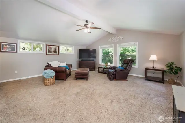 This recreation room was an addition to the back of the home.