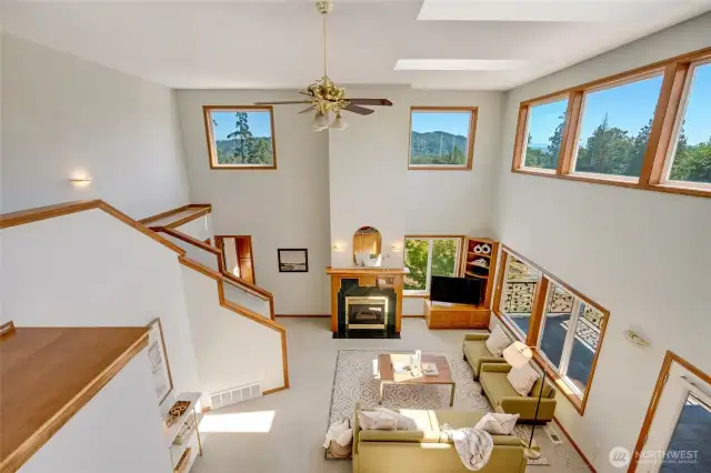 Spacious Living Area Viewed from Upper Landing. Lots of natural lighting.