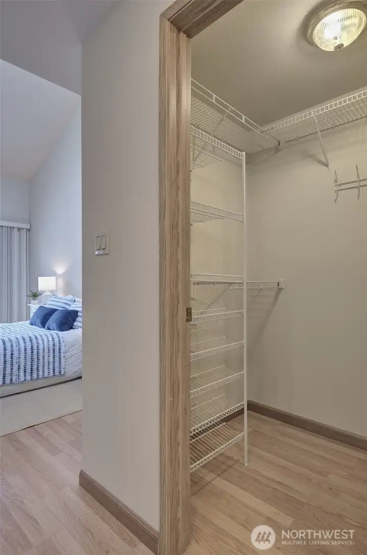 Two closets in the suite