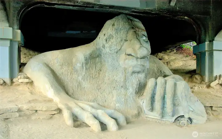The Fremont Troll is a public sculpture in the Fremont neighborhood of Seattle