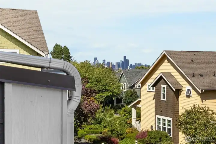 Relax and enjoy the Seattle skyline view from your balcony.