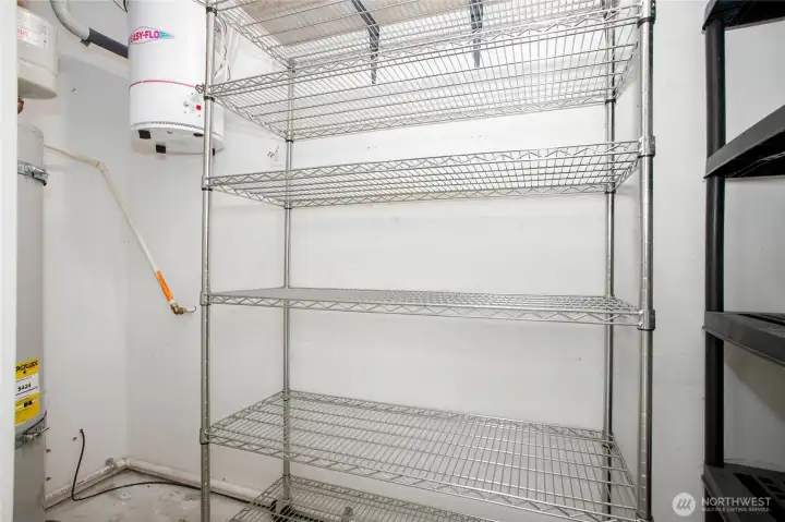 Private Deck Storage with hot water heater