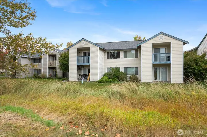 View of Condo from Green Space