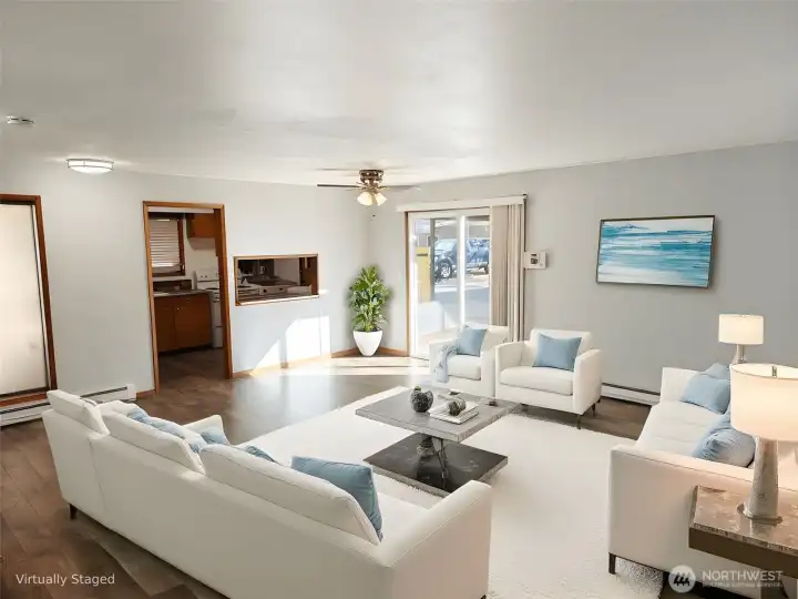 This is virtual stage living rom of Unit 205